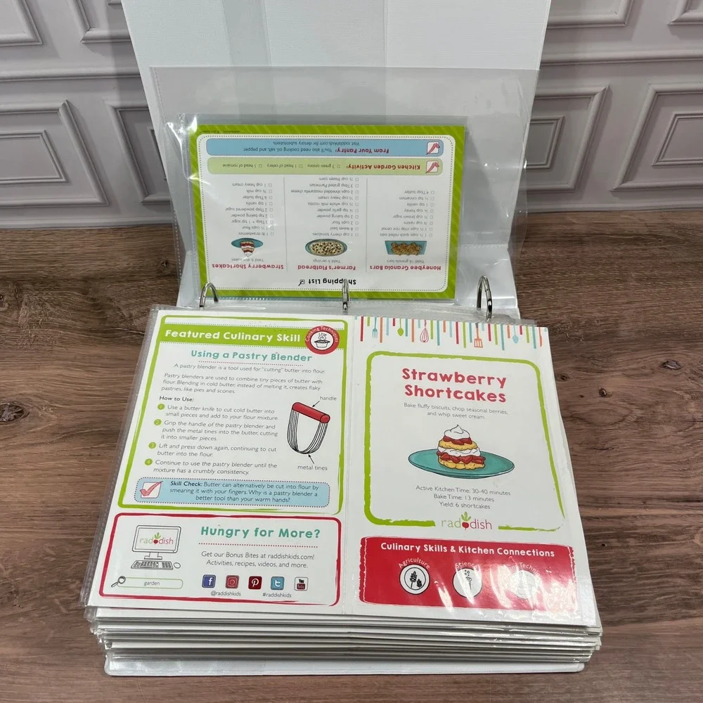 Raddish Kids Cooking Recipe Cards 120pc Set Kids Multi Activity Skills Binder